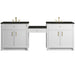 Bellshire 96" Dual Vanity Set with 24" Make-Up Counter, Bright White w/3 cm Phantome Eclos Top