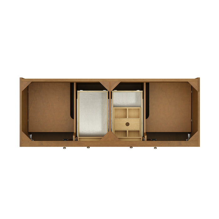 Laurent 60" Double Vanity, Light Natural Oak, w/ 3 CM Siberian Silestone Top