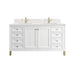 Chicago 60" Double Vanity, Glossy White, w/ Single Hole 3CM White Zeus Silestone® Top & Backsplash