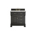 Brookfield 36" Single Vanity, Black Onyx w/ 3 CM Victorian Silver Silestone Top