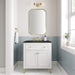 James Martin Chicago 30" Single Bathroom Vanity in Glossy White, shown in a bathroom setting