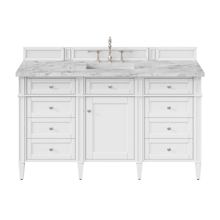 Brittany 60" Single Vanity, Victory Blue w/ 3 CM Charcoal Soapstone Silestone Top