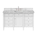 Brittany 60" Single Vanity, Victory Blue w/ 3 CM Charcoal Soapstone Silestone Top