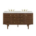 Amberly 60" Double Vanity, Mid-Century Walnut w/ 3 CM Lime Delight Top