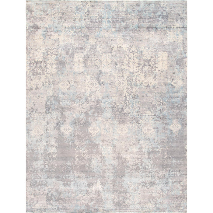 Pasargad Home Mirage Collection Hand-Loomed Bamboo Silk Area Rug, 10' 0" X 14' 0", Grey psh-27 10x14