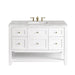 Breckenridge 48" Single Vanity, Bright White w/ 3 CM Victorian Silver Top