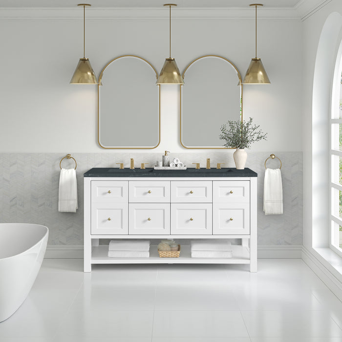 Breckenridge 60" Double Vanity, Serenity Blue w/ 3 CM Parisien Bleu Top w/FreePower Wireless Charger