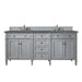 Brittany 72" Double Vanity, Urban Gray w/ 3 CM Ethereal Noctis Silestone Top