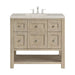 Breckenridge 36" Single Vanity, Whitewashed Oak, w/ 3 CM Siberian Silestone Top