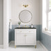 James Martin Chicago 36" Single Bathroom Vanity in Glossy White, shown in a bathroom setting