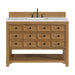 Malibu 48" Single Vanity, Amber Birch w/ 3 CM Eternal Jasmine Pearl Silestone Top