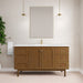 James Martin Laurent 60" Single Bathroom Vanity in Honey Oak, shown in a bathroom setting