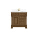 Brookfield 36" Single Vanity, Honey Oak w/ Single Hole 3 CM White Zeus Silestone Top & Backsplash