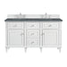 Lorelai 60" Double Vanity, Bright White w/ Single Hole 3 CM White Zeus Silestone Top & Backsplash