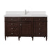 Brittany 60" Single Vanity, Black Onyx, w/ 3 CM Tajnar Eclos Top w/FreePower Wireless Charger