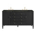 Myrrin 60" Double Vanity, Carbon Oak w/ 3 CM Carrara White Marble Top