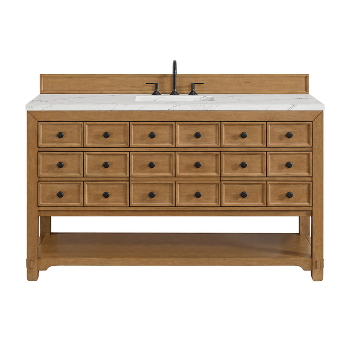 Malibu 60" Single Vanity, Amber Birch w/ 3 CM Ethereal Noctis Top