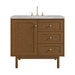 Laurent 36" Single Vanity, Honey Oak w/ 3 CM Victorian Silver Silestone Top
