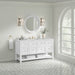 Breckenridge 60" Single Vanity, Whitewashed Oak, w/ 3 CM Carrara Marble Top