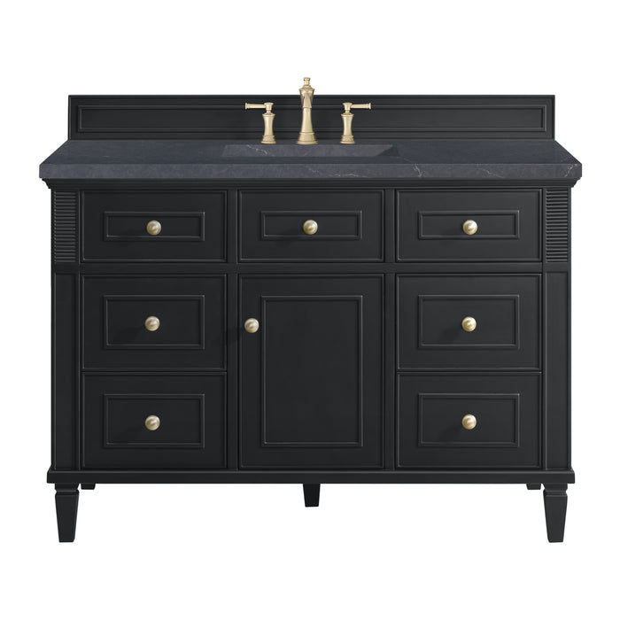 Lorelai 48" Single Vanity, Black Onyx w/ 3 CM Charcoal Soapstone Silestone Top