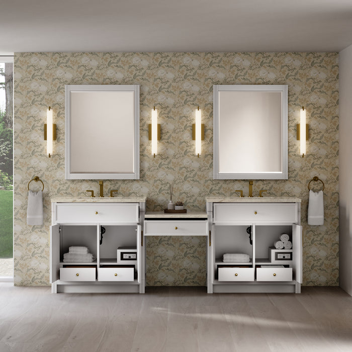 James Martin Vanities Bellshire 96" Dual Vanity Set with 24" Make-Up Counter