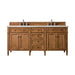 Brittany 72" Double Vanity, Saddle Brown w/ 3 CM Eternal Jasmine Pearl Silestone Top