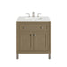 Chicago 30" Single Vanity, Walnut Whisper, w/ 3 CM White Zeus Silestone® Top