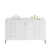 Chicago 60" Double Vanity, Glossy White, w/ 3 CM White Zeus Silestone® Top