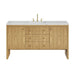 Hudson 60" Single Vanity, Honey Oak w/ 3 CM Victorian Silver Silestone Top w/FreePower Wireless Charger