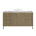 Chicago 60" Single Vanity, Smokey Celadon, w/ 3 CM Siberian Silestone Top