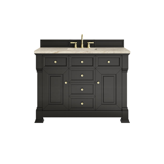 Brookfield 48" Single Vanity, Black Onyx, w/ 3 CM Tajnar Eclos Top