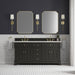 Brookfield 72" Double Vanity, Pecan w/ 3 CM White Zeus Silestone Top