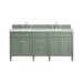 Brittany 72" Double Vanity, Saddle Brown, w/ 3 CM Siberian Silestone Top w/FreePower Wireless Charger