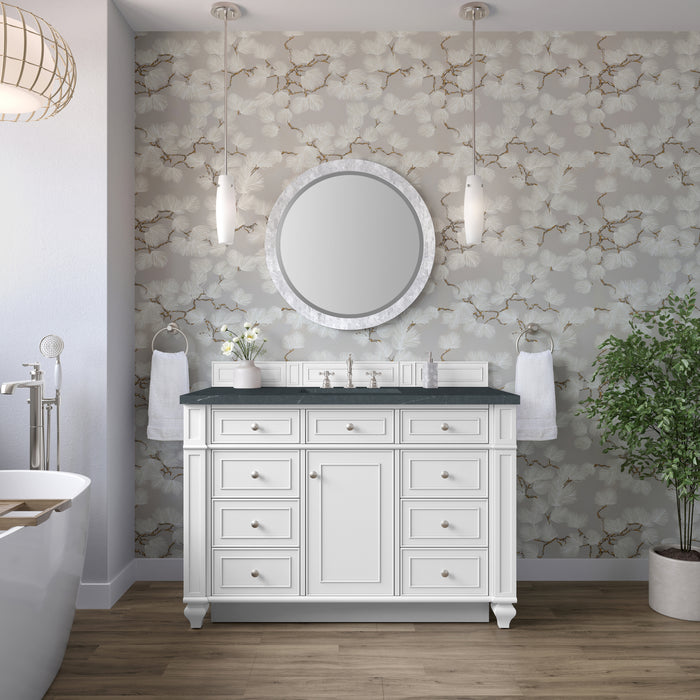 Bristol 48" Single Vanity, Whitewashed Walnut, w/ 3 CM Tajnar Eclos Top w/FreePower Wireless Charger