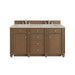 Bristol 60" Double Vanity, Saddle Brown, w/ 3 CM Phantome Eclos Top