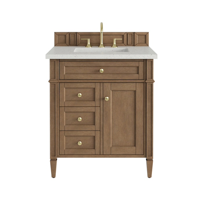 Brittany 30" Single Vanity, Pecan w/ 3 CM Lime Delight Silestone Top