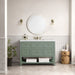 James Martin Breckenridge 48" Single Bathroom Vanity in Smokey Celadon, shown in a bathroom setting