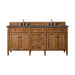 Brittany 72" Double Vanity, Saddle Brown w/ 3 CM Carrara Marble Top