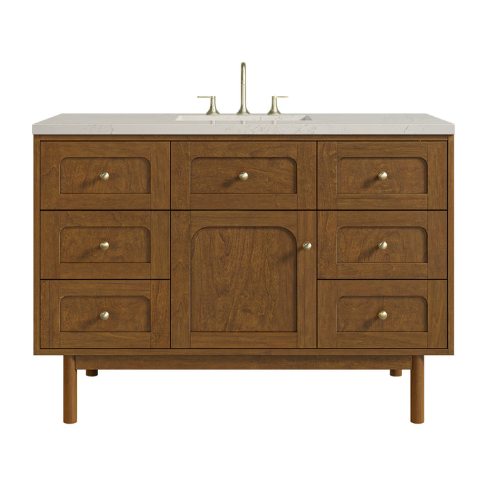 Laurent 48" Single Vanity, Honey Oak w/ 3 CM Siberian Silestone Top