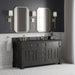 Brookfield 72" Double Vanity, Pecan w/ 3 CM Victorian Silver  Silestone Top