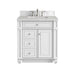 Bristol 30" Single Vanity, Bright White w/ 3 CM Eternal Jasmine Pearl Silestone Top