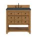 Malibu 36" Single Vanity, Amber Birch w/ 3 CM Charcoal Soapstone Top