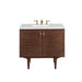 Amberly 36" Single Vanity, Mid-Century Walnut w/ 3 CM Ethereal Noctis Top