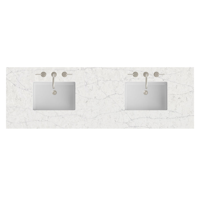 72" Double Top, 3 CM Eternal Jasmine Pearl Silestone w/ Sink