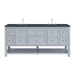 Breckenridge 72" Double Vanity, Smokey Celadon w/ Single Hole 3 CM White Zeus Top & Backsplash