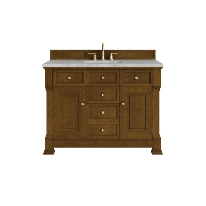 Brookfield 48" Single Vanity, Honey Oak w/ 3 CM Ethereal Noctis Silestone Top
