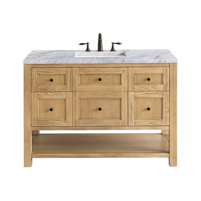 Breckenridge 48" Single Vanity, Bright White w/ 3 CM Ethereal Noctis Top w/FreePower Wireless Charger