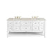 Breckenridge 72" Double Vanity, Bright White, w/ 3 CM Siberian Silestone Top