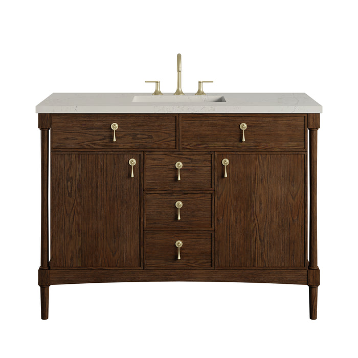Kinnsden 48" Single Vanity, Sable Oak w/ 3 CM Siberian Silestone Top
