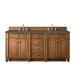 Bristol 72" Double Vanity, Saddle Brown w/ 3 CM Eternal Jasmine Pearl Silestone Top w/FreePower Wireless Charger